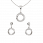 The Half Rounds Diamond Pendant Set
