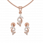 Double Magnolia Diamond Pendant Set