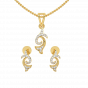 Double Magnolia Diamond Pendant Set