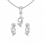 Double Magnolia Diamond Pendant Set