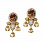 Bridal Gold Necklace Set With Enamel & Peacock Motif