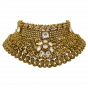 Bridal Gold Necklace Set With Floral & Paisley Motif