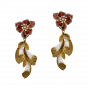 Designer Bridal Gold Necklace Set With Enamel & Floral Motif