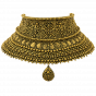 Bridal Gold Necklace Set With Paisley & Floral Motif