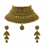 Bridal Gold Necklace Set With Paisley & Floral Motif