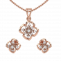 The Dramatic Flower Diamond Pendant Set