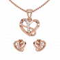 The Heart Infinity Diamond Pendant Set
