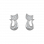 Kitty Treat Diamond Stud Earrings