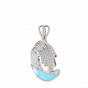 Life Is A Wave Gold Diamond Pendant With Enamel