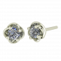 Golden Petals Diamond Stud Earrings
