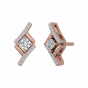 The Round Square Diamond Stud Earrings