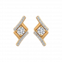The Round Square Diamond Stud Earrings