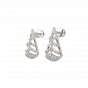 Christmas Tree Diamond and Gold Earring