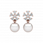 The Snowflakes Gold Diamond & Pearl Earring