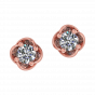 Golden Petals Diamond Stud Earrings