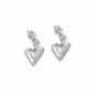 Diamond and Gold Christmas Triangle Earring