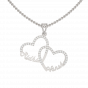 Hearts Couple Name Personalized Gold Diamond Pendant