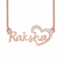 Raksha Name Personalized Gold Diamond Pendant