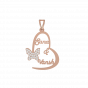 Best Couple Heart Name Gold Diamond Pendant