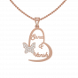 Best Couple Heart Name Gold Diamond Pendant