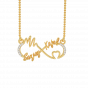 Infinity Best Couple Name Gold Diamond Pendant