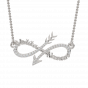 Infinity Arrow Best Couple Name Gold Diamond Pendant