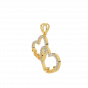 Hearts Couple Name Personalized Gold Diamond Pendant