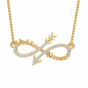 Infinity Arrow Best Couple Name Gold Diamond Pendant