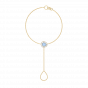 The Unshaped Gem with Diamonds Chain Bracelet and ring
