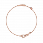 Infinty gold and diamond bracelet with Red heart