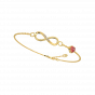 Infinty gold and diamond bracelet with Red heart