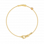 Infinty gold and diamond bracelet with Red heart