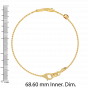 Infinty gold and diamond bracelet with Red heart