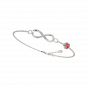 Infinty gold and diamond bracelet with Red heart