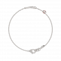 Infinty gold and diamond bracelet with Red heart