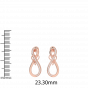 True Infinite love diamond and gold earrings For Her