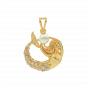 Be A Mermaid Diamond Gold Pendant With Pearl