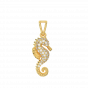 Capture The Sea Horse Gold Diamond Pendant