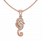 Capture The Sea Horse Gold Diamond Pendant