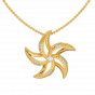 Make Wish Starfish Gold Diamond Pendant