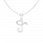 Alphabet T Heart Gold Diamond Pendant