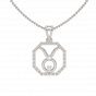 Taurus Zodiac Sun Sign Gold Diamond Pendant