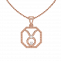 Taurus Zodiac Sun Sign Gold Diamond Pendant