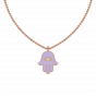 The Enamel and Diamond Hamsa Evil eye Charm Pendant