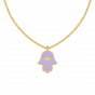 The Enamel and Diamond Hamsa Evil eye Charm Pendant