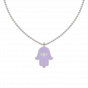 The Enamel and Diamond Hamsa Evil eye Charm Pendant