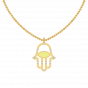 Evil Eye Hamsa Diamond and Enamel Charm Pendant