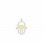 Evil Eye Hamsa Diamond and Enamel Charm Pendant