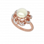The Pearl Twirls Gold Diamond Ring