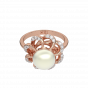 The Pearl Twirls Gold Diamond Ring